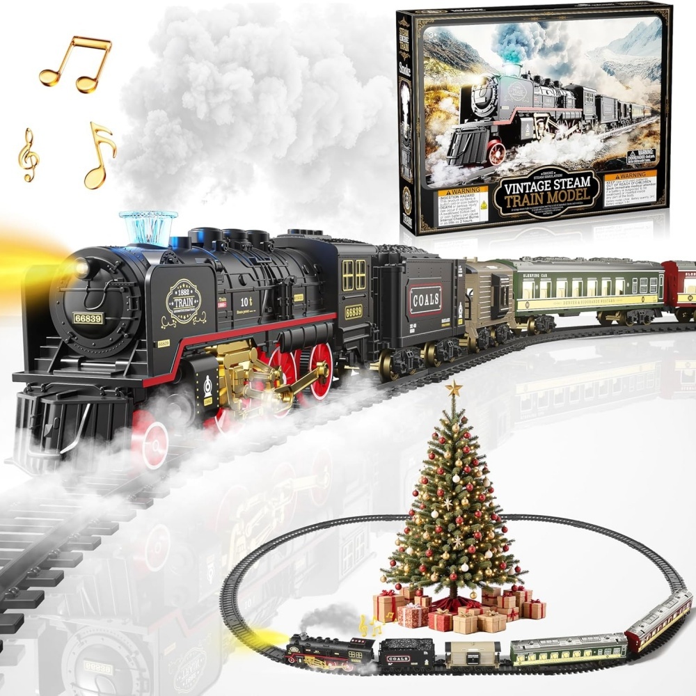Model Kit Train - Electric Train Toy with Lights and