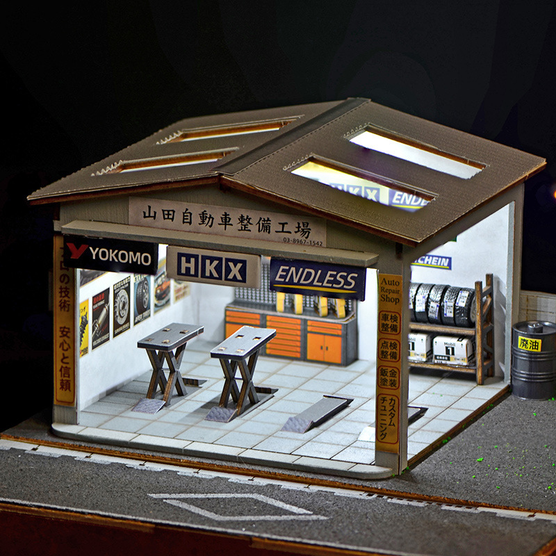 1:64 Scale DIY Auto Repair Sho - Model Kit Led 评论和价格