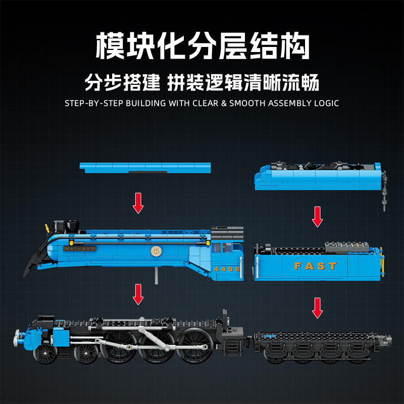 1413PCS Vintage Steam Locomoti - Model Kit Locomotive 评论和价格