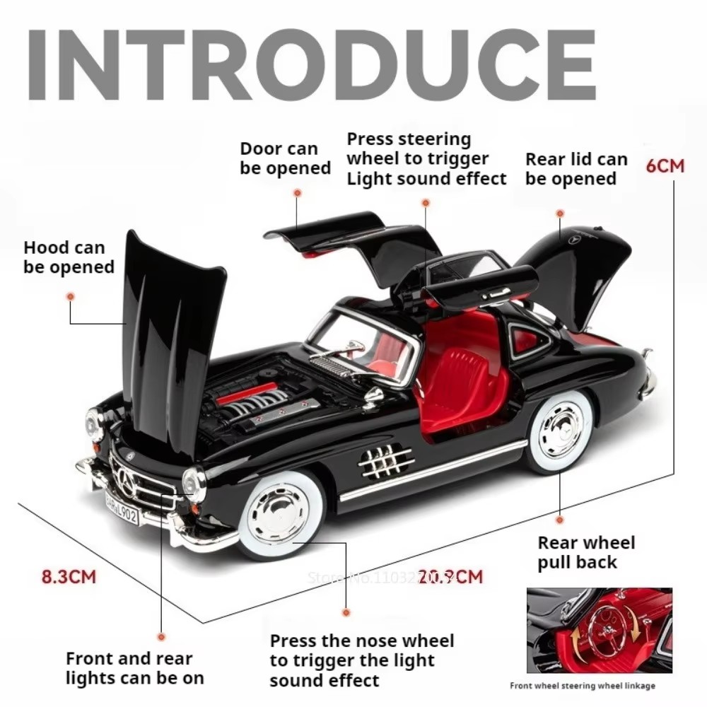 1:24 300SL W140 Alloy Model To - Model Kit Porsche 911 评论和价格