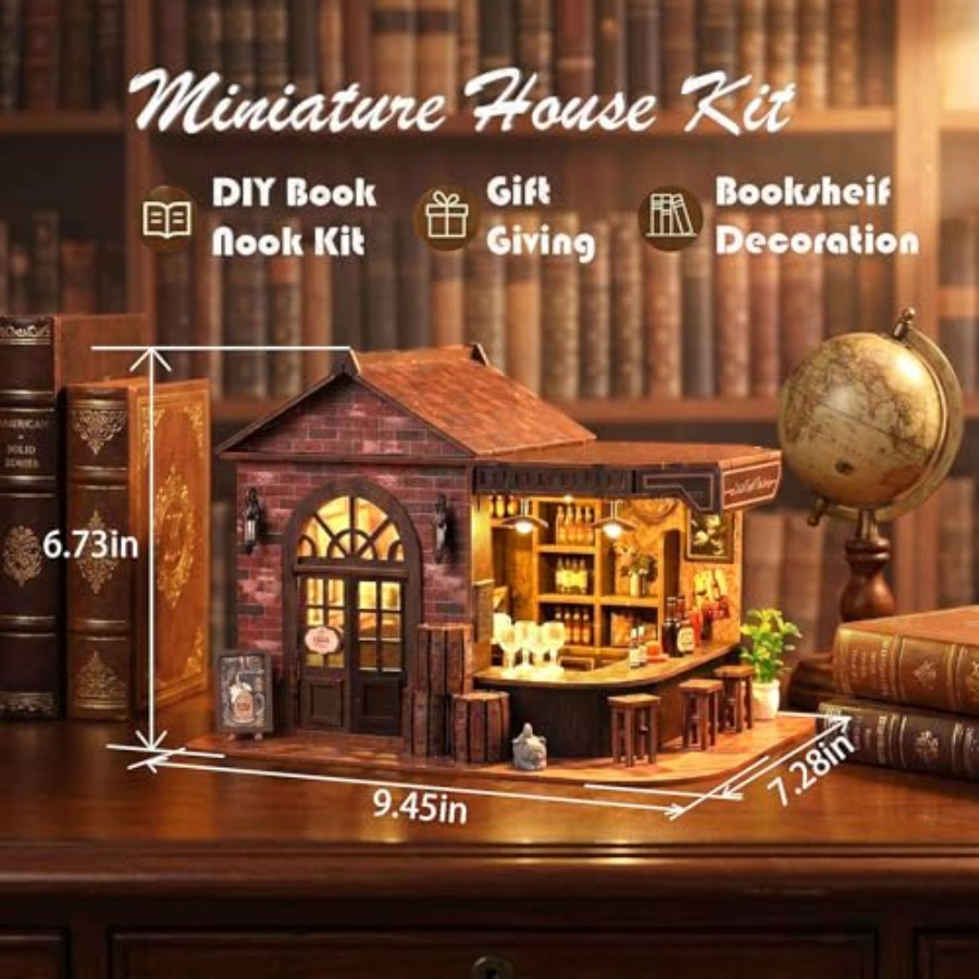 Book Nook Kit, 3D Wooden Minia - Model Kit Led 评论和价格